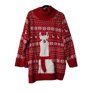 Ugly Christmas Sweater Llama Theme Size XL